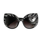 Dolce & Gabbana Black Silver Sequin Butterfly Polarized Sunglasses