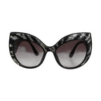 Dolce & Gabbana Black Silver Sequin Butterfly Polarized Sunglasses