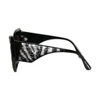 Dolce & Gabbana Black Silver Sequin Butterfly Polarized Sunglasses