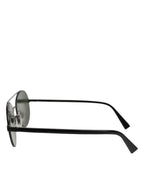 Dolce & Gabbana Matte Black Steel Frame Gray Lens Sunglasses