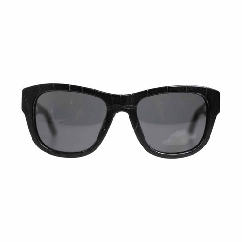 Dolce & Gabbana DG4177 Black Leather Frame Tinted Lens Sunglasses