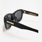 Dolce & Gabbana DG4177 Black Leather Frame Tinted Lens Sunglasses