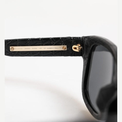 Dolce & Gabbana DG4177 Black Leather Frame Tinted Lens Sunglasses