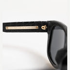 Dolce & Gabbana DG4177 Black Leather Frame Tinted Lens Sunglasses
