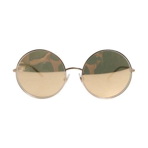 Dolce & Gabbana Gold Metal Round Shades Eyewear Sunglasses