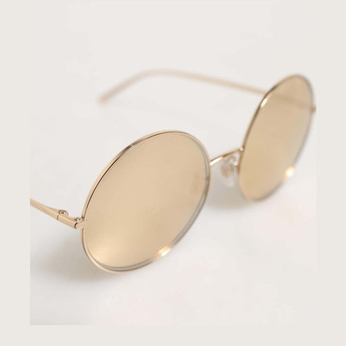 Dolce & Gabbana Gold Metal Round Shades Eyewear Sunglasses