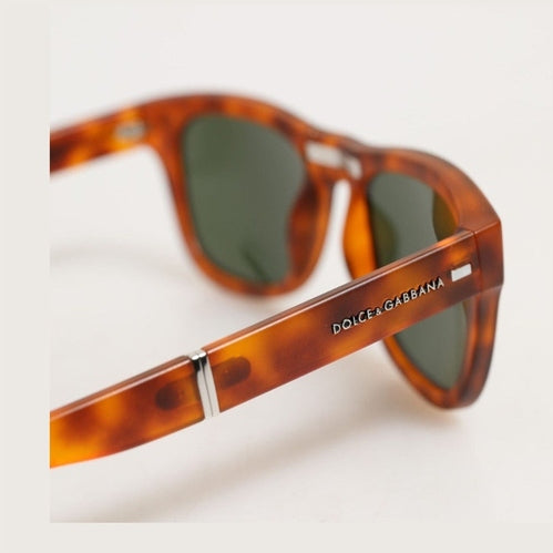 Dolce & Gabbana DG6089 Havana Full Rim Round Lenses Foldable Sunglasses
