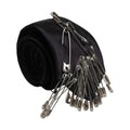 Dolce & Gabbana Black Safety Pins Silk Adjustable Necktie Accessory Tie