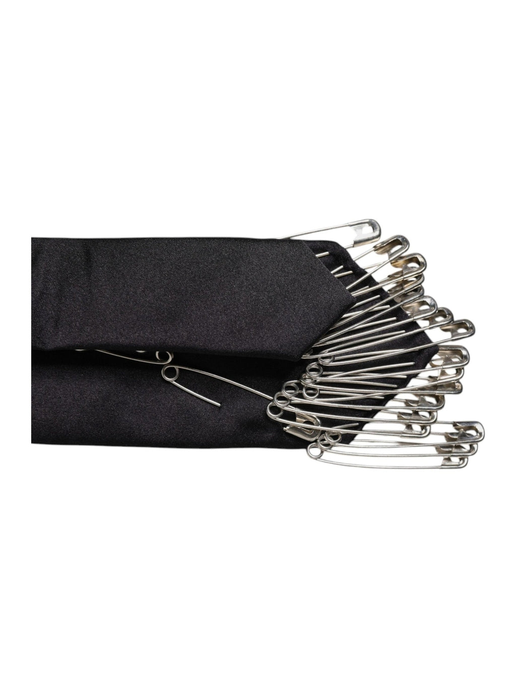 Dolce & Gabbana Black Safety Pins Silk Adjustable Necktie Accessory Tie