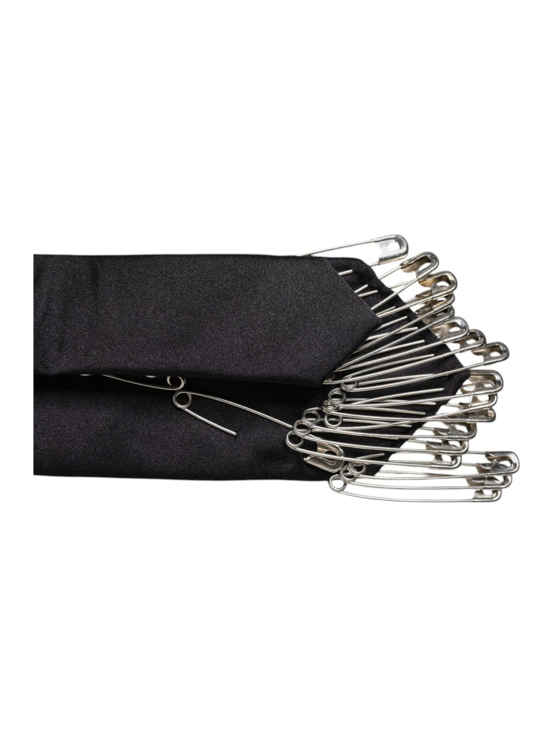 Dolce & Gabbana Black Safety Pins Silk Adjustable Necktie Accessory Tie