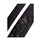 Dolce & Gabbana Black Safety Pins Silk Adjustable Necktie Accessory Tie