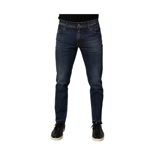 Dolce & Gabbana Blue Cotton Stretch Skinny Men Denim Jeans