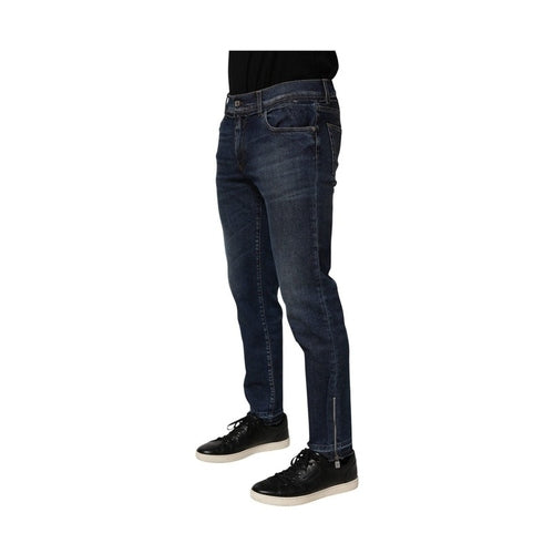 Dolce & Gabbana Blue Cotton Stretch Skinny Men Denim Jeans