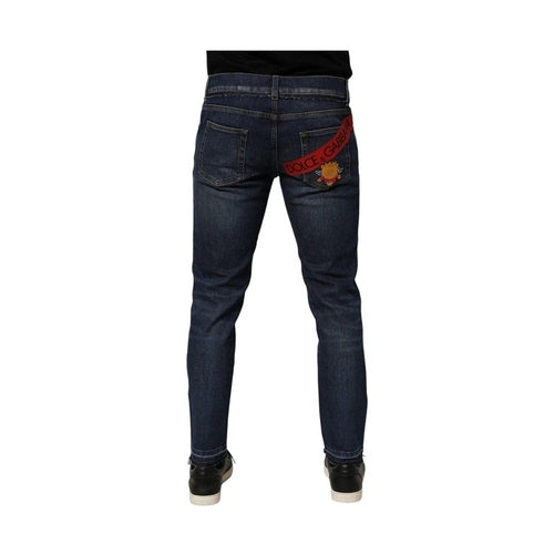 Dolce & Gabbana Blue Cotton Stretch Skinny Men Denim Jeans