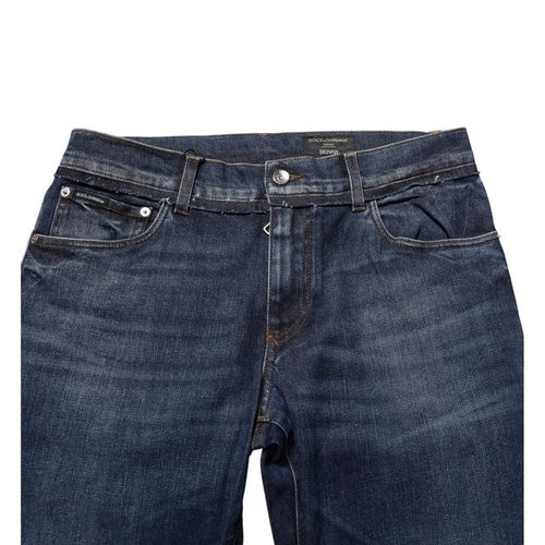 Dolce & Gabbana Blue Cotton Stretch Skinny Men Denim Jeans