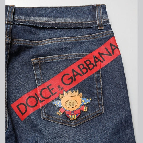 Dolce & Gabbana Blue Cotton Stretch Skinny Men Denim Jeans