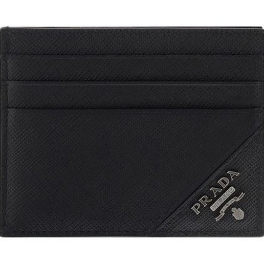 Prada Black Calf Leather Bos Taurus Wallet