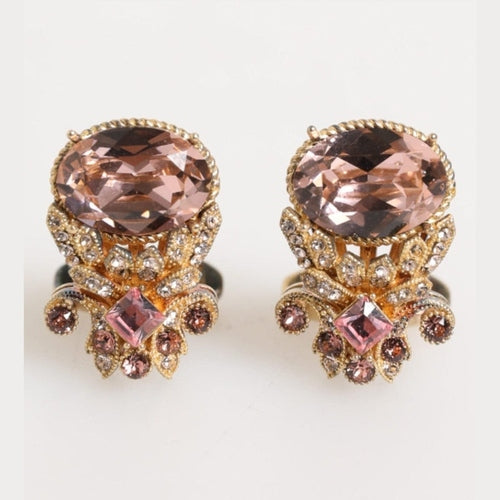 Dolce & Gabbana Gold Tone 925 Sterling Silver Crystal Accessory Cufflinks