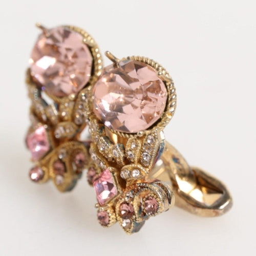 Dolce & Gabbana Gold Tone 925 Sterling Silver Crystal Accessory Cufflinks