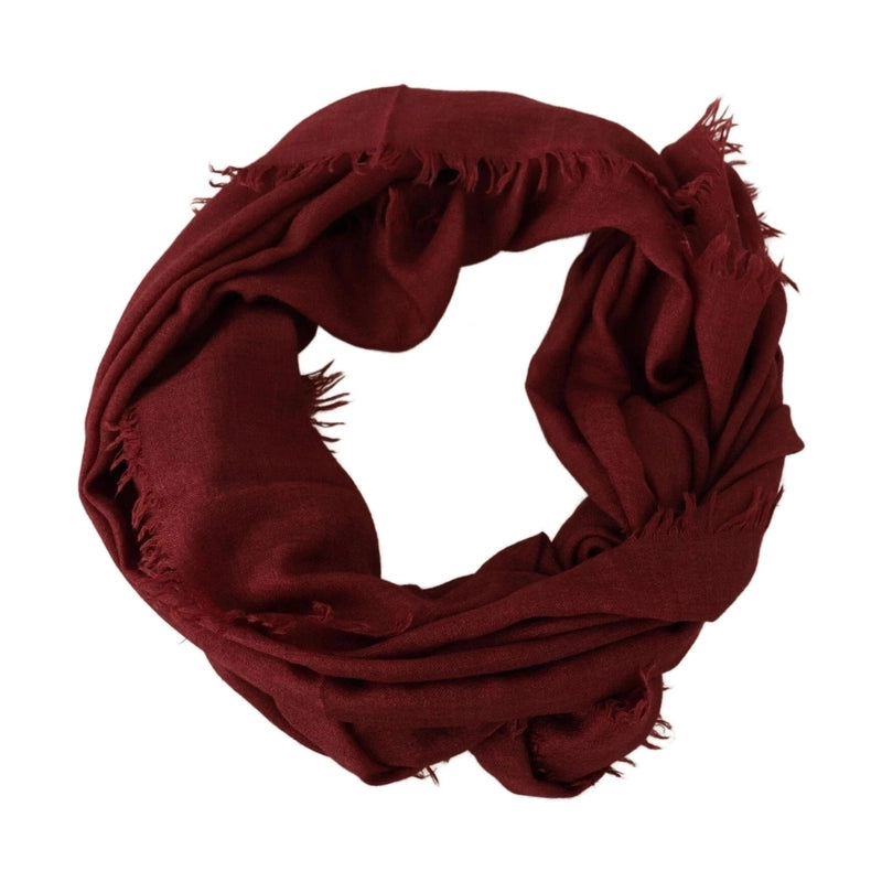 Dolce & Gabbana Red DG Crown Cashmere Silk Shawl Fringe Wrap Scarf