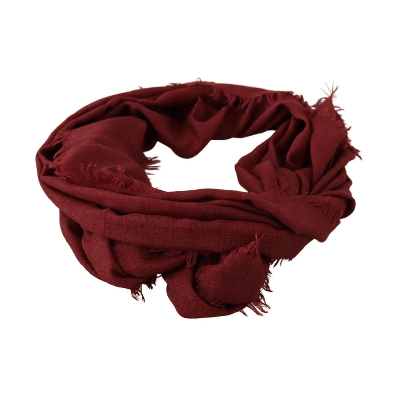 Dolce & Gabbana Red DG Crown Cashmere Silk Shawl Fringe Wrap Scarf