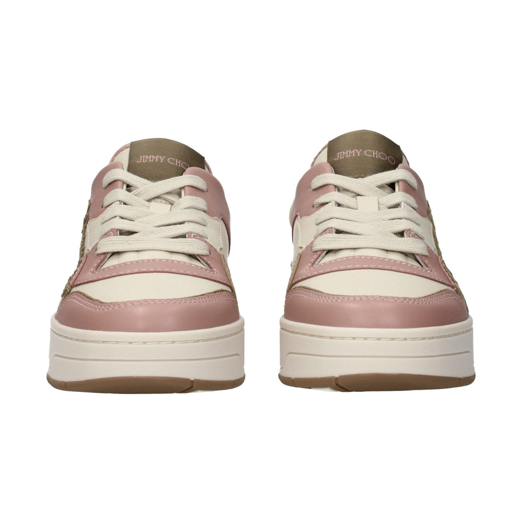 Jimmy Choo Pink Leather Low Top Sneakers