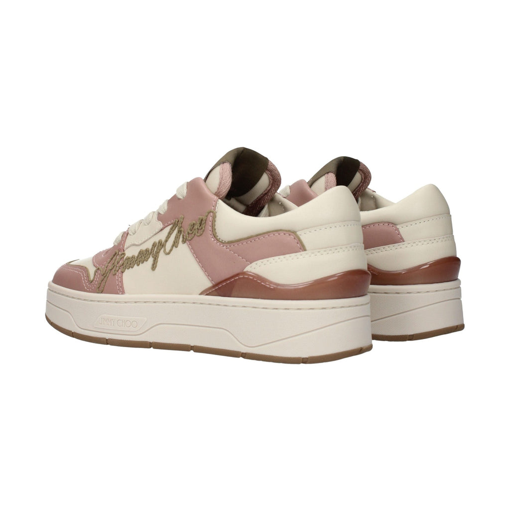 Jimmy Choo Pink Leather Low Top Sneakers