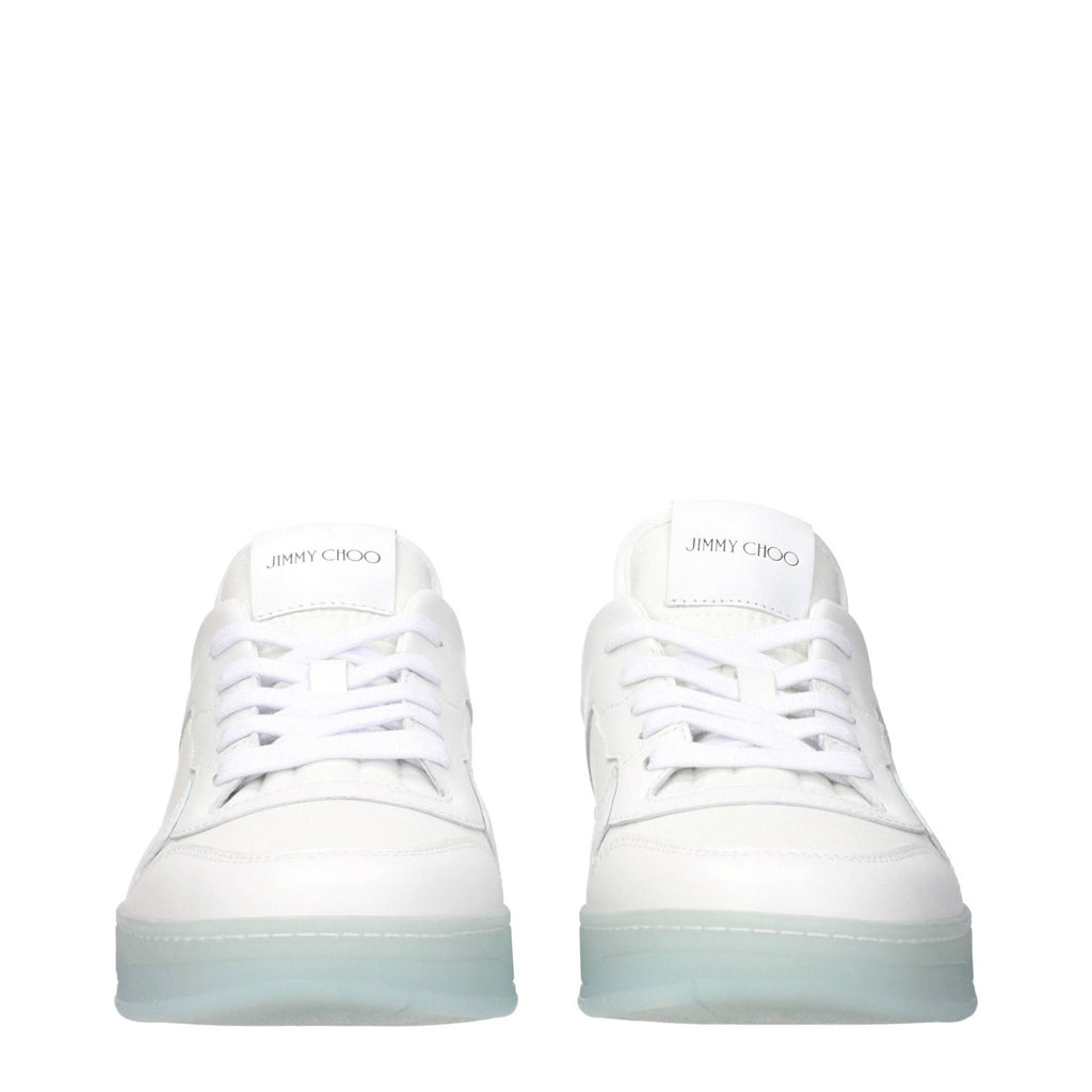 Jimmy Choo White Leather Low Top Sneakers