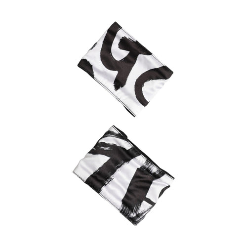 Dolce & Gabbana Black White DG Logo Silk 1 Pair Wristband