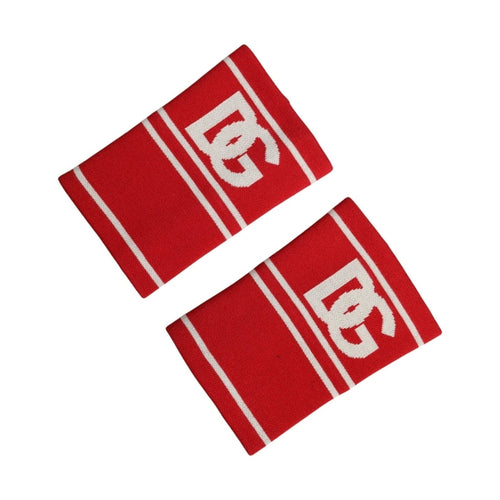 Dolce & Gabbana Red White DG Logo Cotton 1 Pair One SIze Wristband