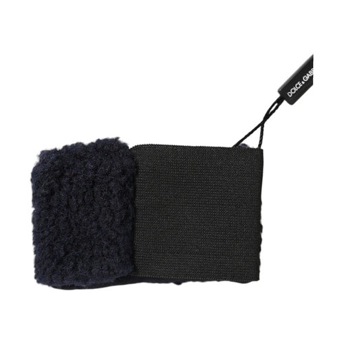 Dolce & Gabbana Black Wool Knitted Sweatbands Men Wristband