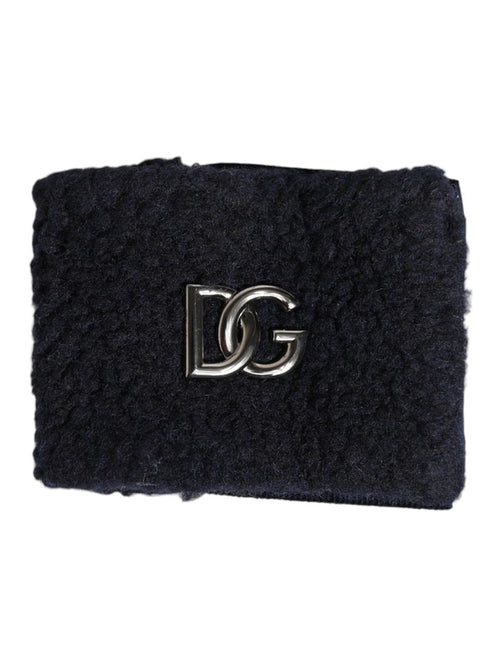 Dolce & Gabbana Black Polyester Logo Plaque Men One Size Wristband