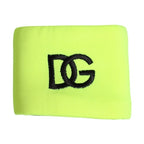 Dolce & Gabbana Yellow Green Silk DG Logo Men Wristband