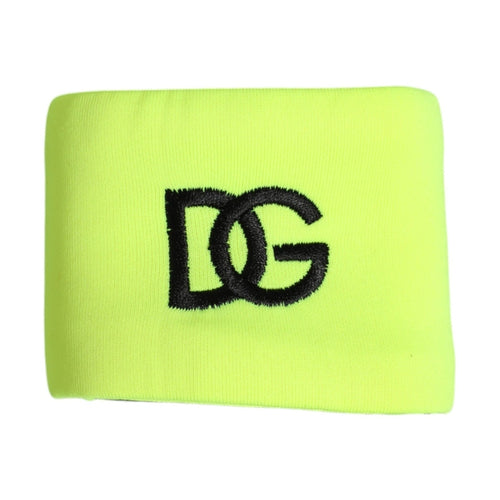 Dolce & Gabbana Yellow Green Silk DG Logo Men Wristband