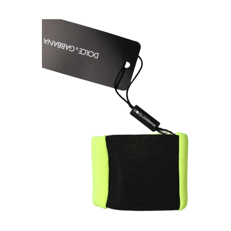 Dolce & Gabbana Yellow Green Silk DG Logo Men Wristband