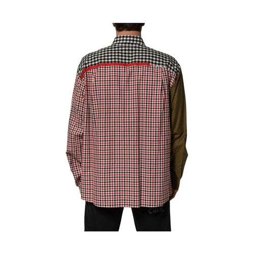 Dolce & Gabbana Multicolor Cotton Collared Checkered Shirt