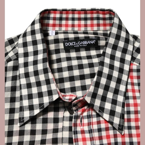 Dolce & Gabbana Multicolor Cotton Collared Checkered Shirt