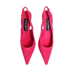 Dolce & Gabbana Pink Terry Cloth High Heels Slingback Shoes