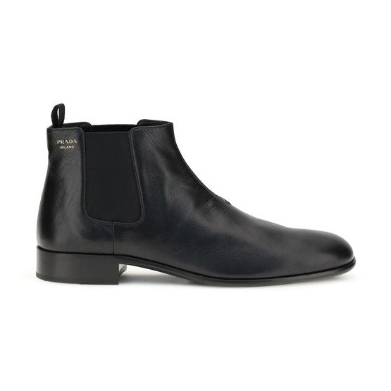 Prada Black Goatskin Ankle Boots