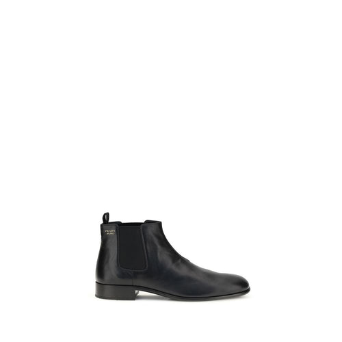 Prada Black Goatskin Ankle Boots