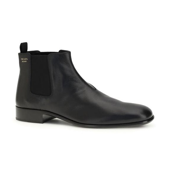 Prada Black Goatskin Ankle Boots