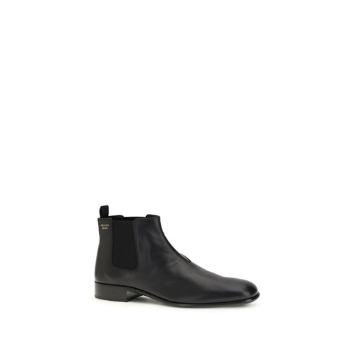 Prada Black Goatskin Ankle Boots