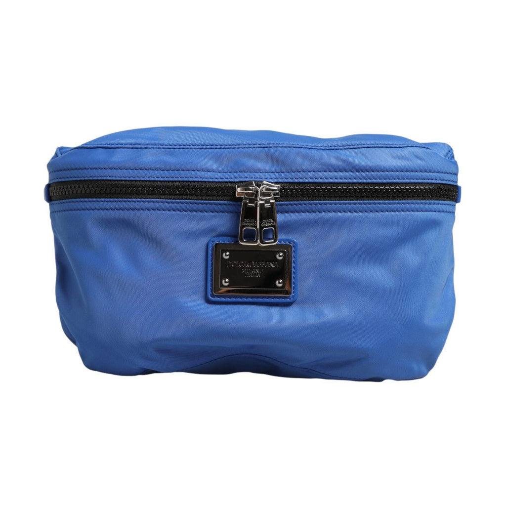 Dolce & Gabbana Blue Logo Plaque Nylon Waist Fanny Pack Men's Borse Bag