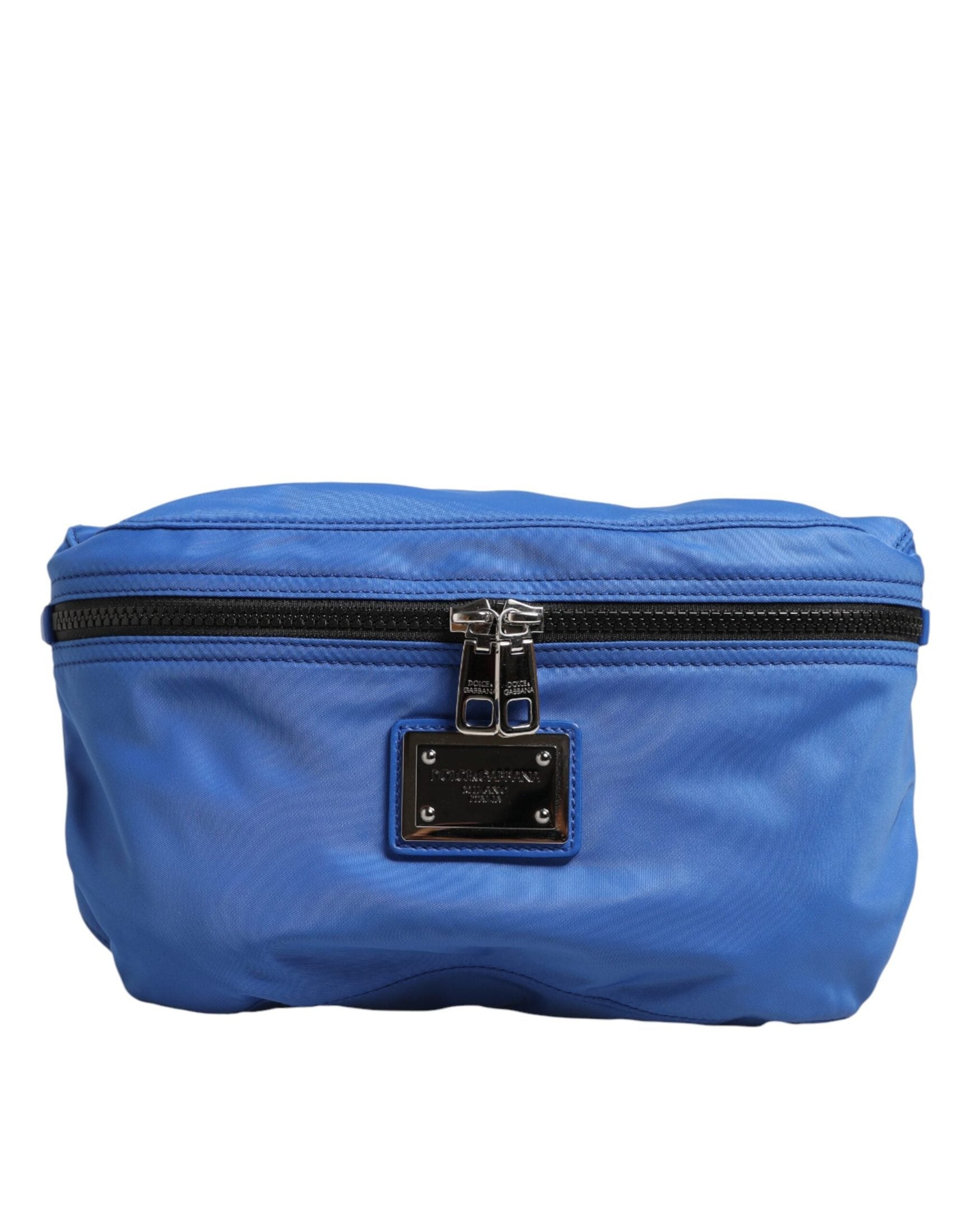 Dolce & Gabbana Blue Logo Plaque Nylon Waist Fanny Pack Men's Borse Bag