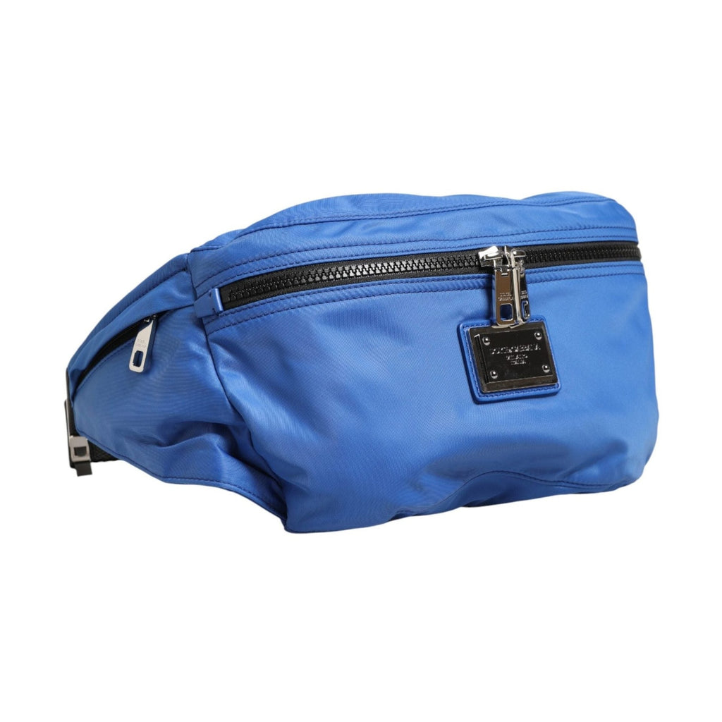 Dolce & Gabbana Blue Logo Plaque Nylon Waist Fanny Pack Men's Borse Bag