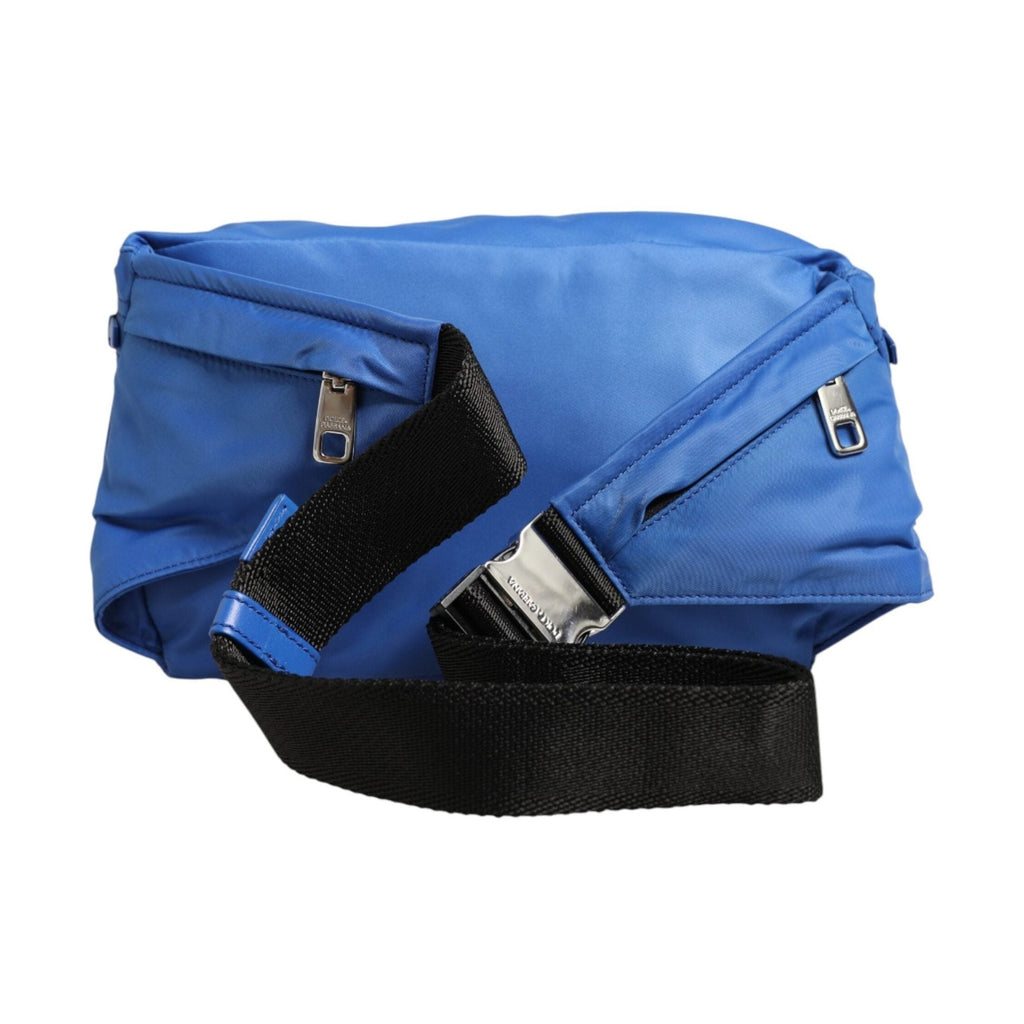 Dolce & Gabbana Blue Logo Plaque Nylon Waist Fanny Pack Men's Borse Bag