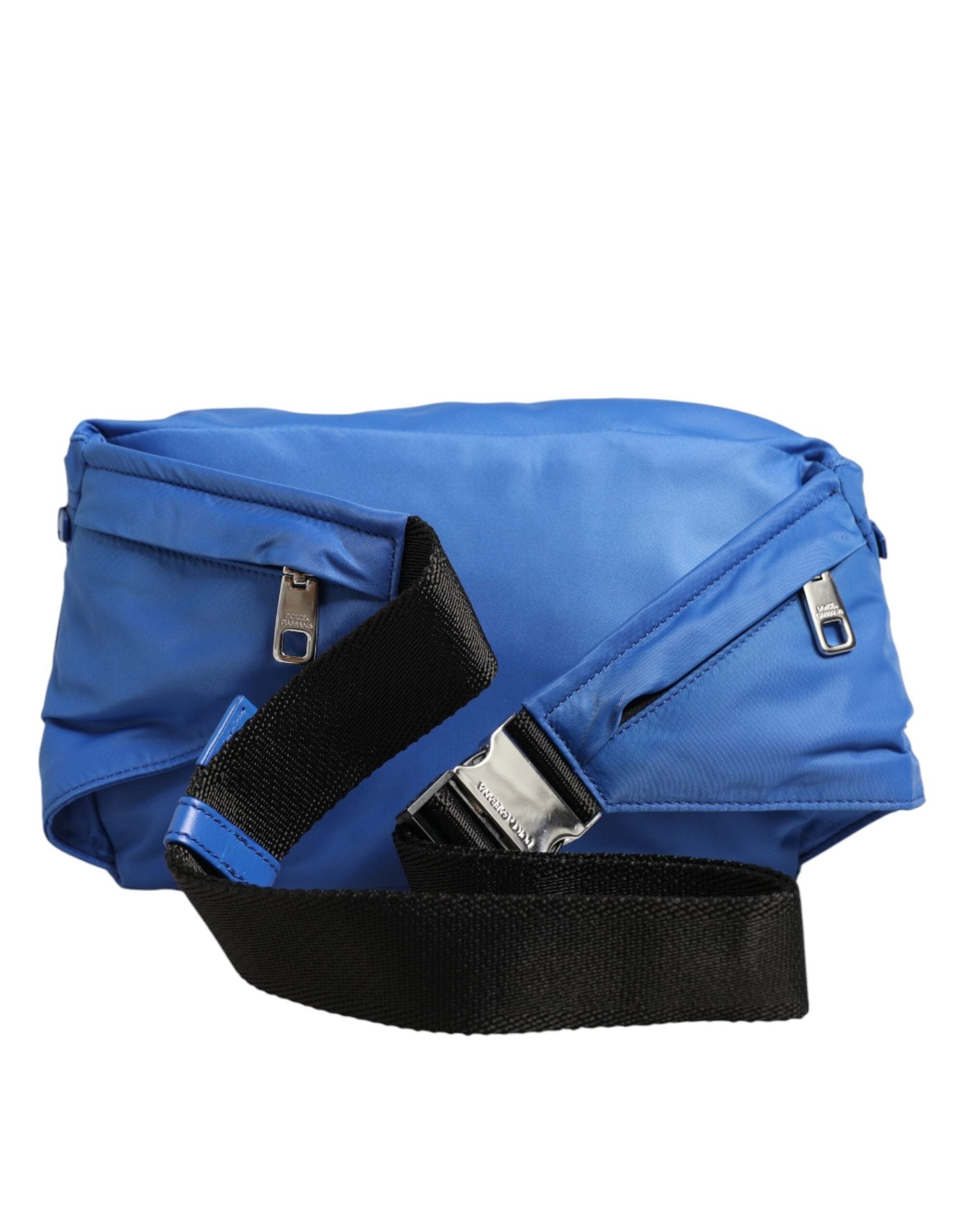 Dolce & Gabbana Blue Logo Plaque Nylon Waist Fanny Pack Men's Borse Bag