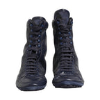 Dolce & Gabbana Dark Blue Deer Leather Mid Calf Boots Shoes