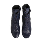 Dolce & Gabbana Dark Blue Deer Leather Mid Calf Boots Shoes