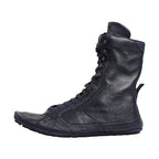 Dolce & Gabbana Dark Blue Deer Leather Mid Calf Boots Shoes